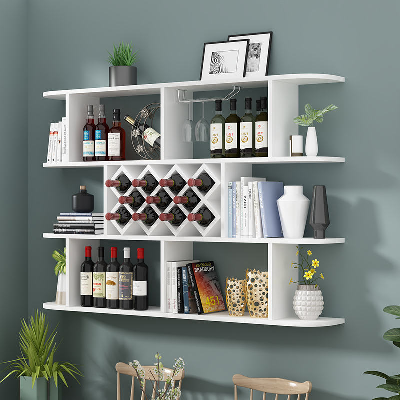 现代简约墙上酒柜壁挂式创意红酒架客厅储物柜Q墙壁装饰悬挂置物