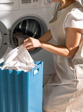 意大利guzzini创意折叠脏衣篮收纳篮野餐桶垃圾桶水桶树脂25L进口