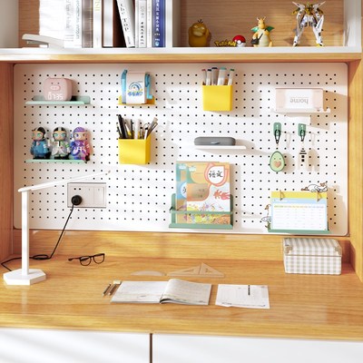 洞洞板定制墙上置物架墙壁金属免打孔挂玄关N书桌收纳造型墙展示