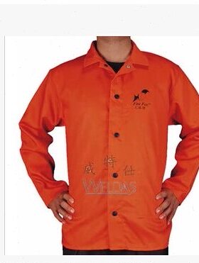 33-6730橙色阻燃布电焊服，威特仕火狐狸橙色上身焊服，电焊服