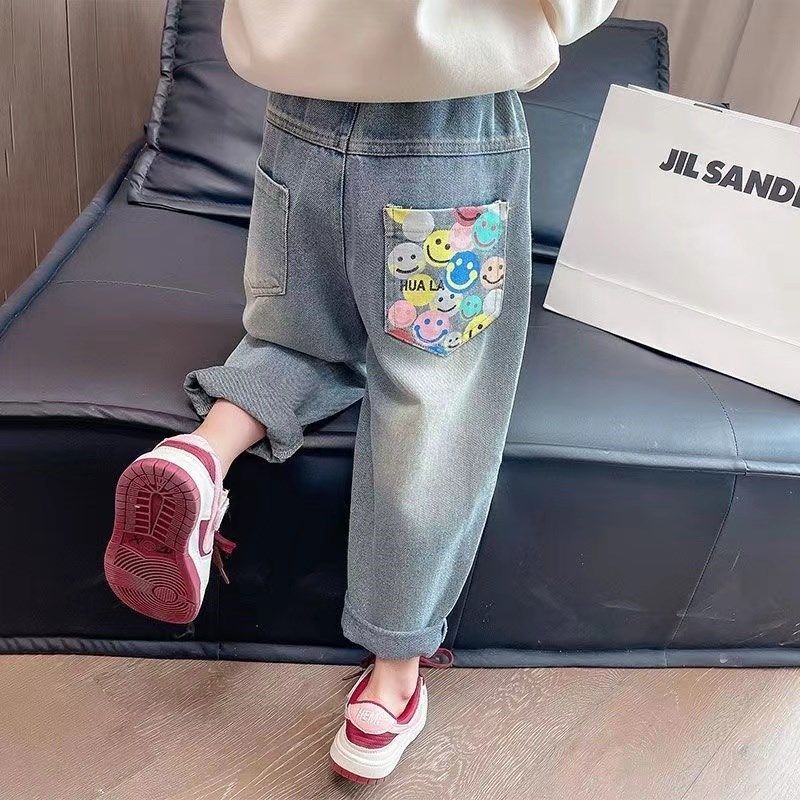 女童牛仔裤春新款宝宝韩版宽松小童洋气休闲儿童萝卜裤儿童裤,童装/婴儿装/亲子装,儿童牛仔裤,淘宝优惠券,粉丝福利购,淘宝优惠卷