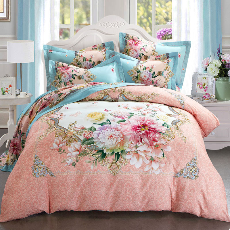 3D立体印花生态磨毛四件套纯棉床上用品4件套床单被套全棉加厚