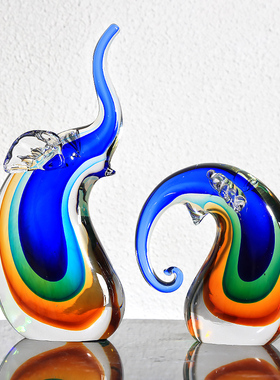 高档琉璃艺术摆轻奢件抽象现代客厅样板间玄关桌面电视柜书房摆设