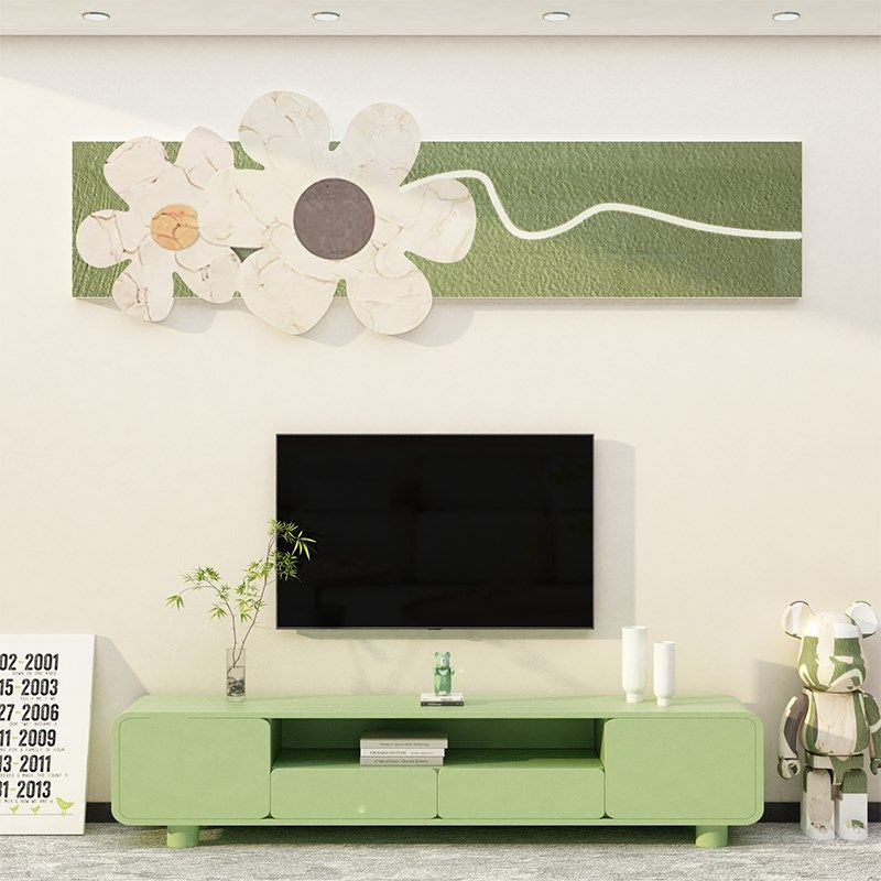 网红影电视机背景墙面装饰品挂件壁画2023新款客厅贴纸自粘高级感