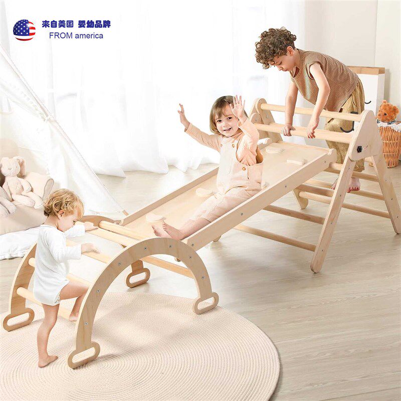贝吉爵儿童折叠攀爬架室内家用实木小型家庭乐园爬爬架室内滑滑梯