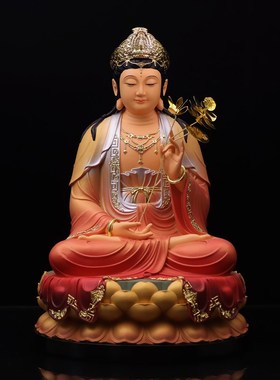 大势至菩萨佛像娑婆三圣树脂像家用供奉本命佛12 16寸客厅摆件