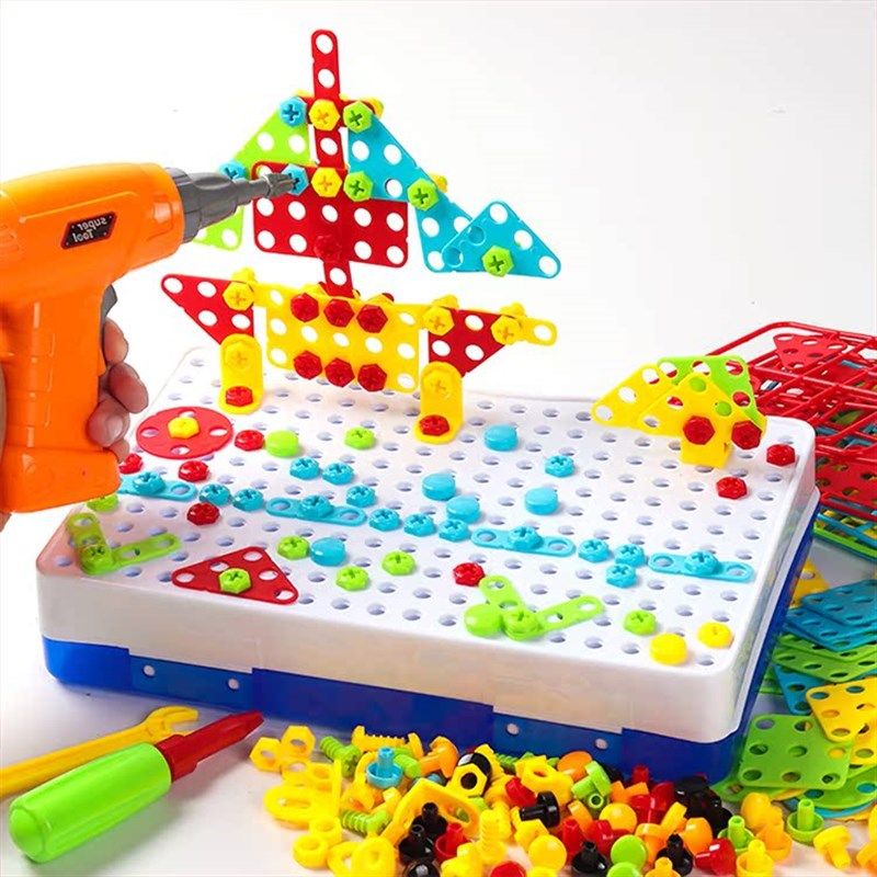 儿童diy拆装玩具螺母组合拼装积电钻螺丝益智3-6-9岁男女孩玩具,玩具/童车/益智/积木/模型,螺母拆装/组合玩具,淘宝优惠券,粉丝福利购,淘宝优惠卷