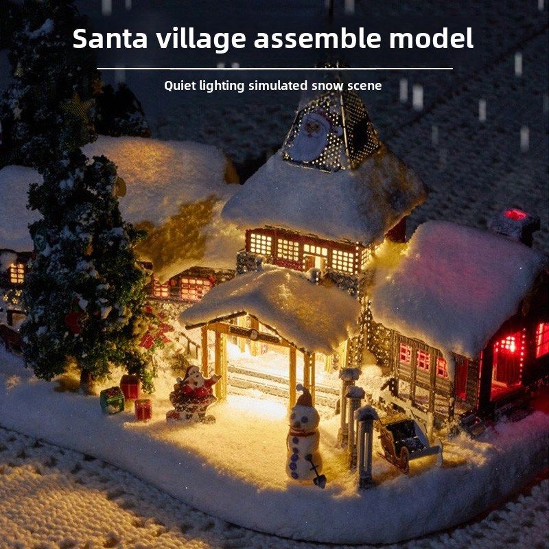 钢达圣诞老人村拼装模型3d立体金属拼图diy手工雪乡建筑小屋摆件