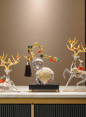 新中式高档事事如意葫芦招财客玄关厅电视柜酒柜装饰品乔迁礼物