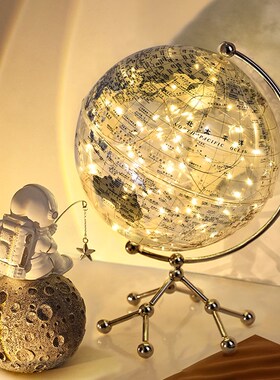 轻奢高档透明地球仪酒柜摆件客厅电视柜办公室桌面书房家居装饰品