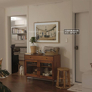 port painting 美式复古装饰画房间床头摆画工作室挂画落地画