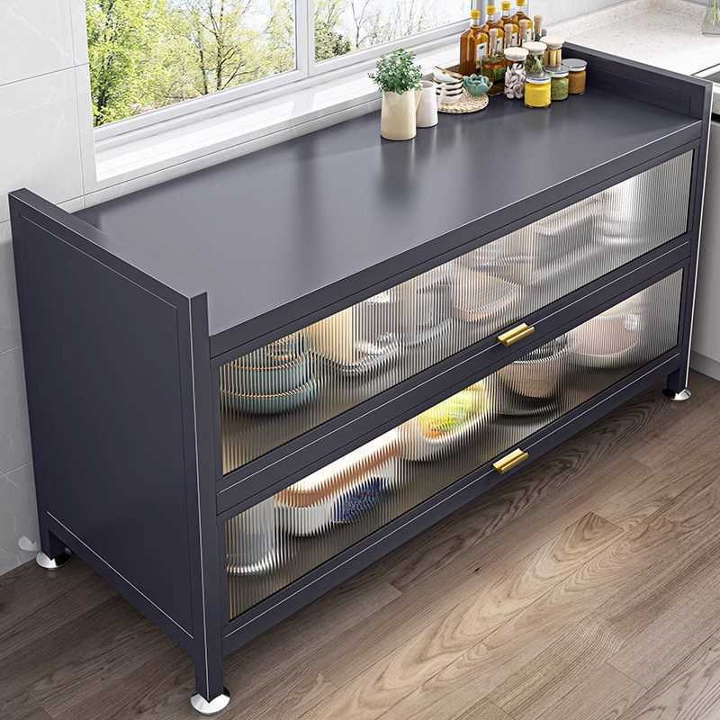 厨房置物c架落地多层收纳柜多功能微波炉碗碟锅具橱柜餐边储物柜