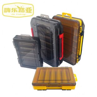 双层路亚盒双面配件盒大号多功能便携假饵收纳盒微物饵盒木虾盒