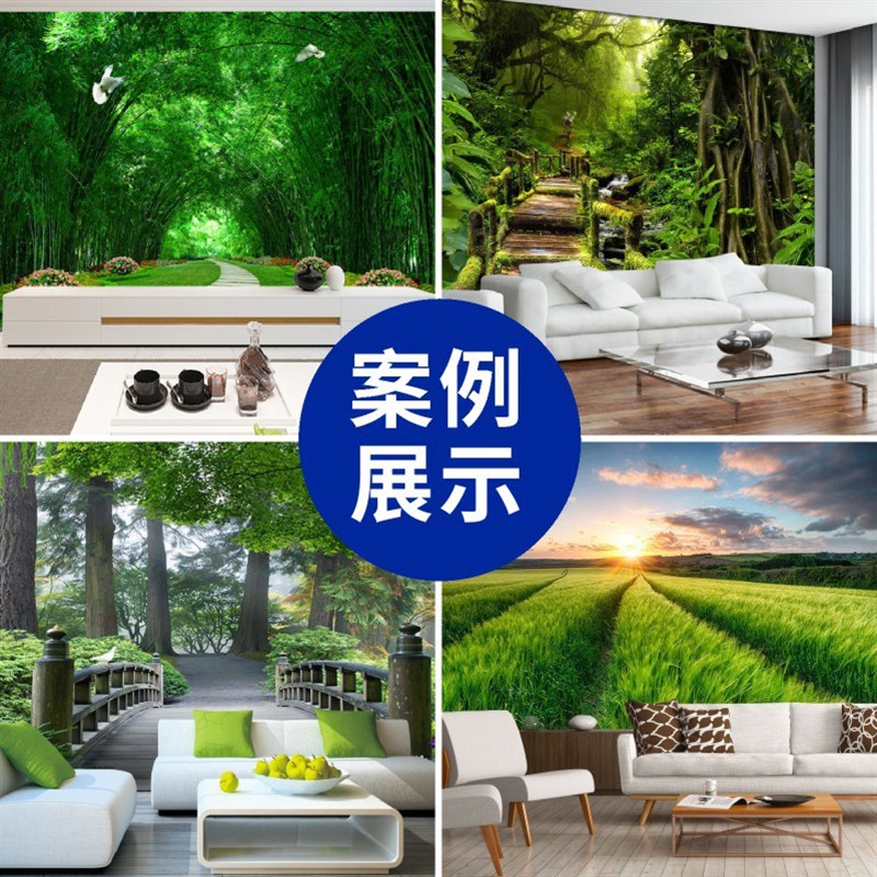 树林风景大型壁画 田园3dw立体电视客厅卧室餐厅背景壁纸森林墙布