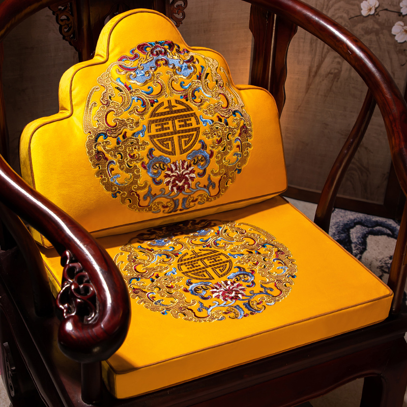 中式茶椅坐垫红木沙发椅子实木家具垫子餐椅太师椅茶W桌椅圈椅座