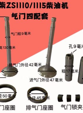 常柴单缸S195ZS1105S1110S1115L24L28L32ZS1125气门四组件四配套