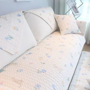 全棉沙发垫四季通用布艺防滑坐垫简约现代北欧沙发套罩巾盖布定制