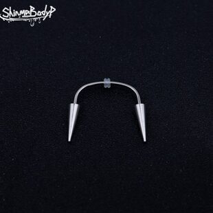 Shinma 1.2mm德古拉钉唇系带钉虎牙尖锥钉手工订制穿刺饰品