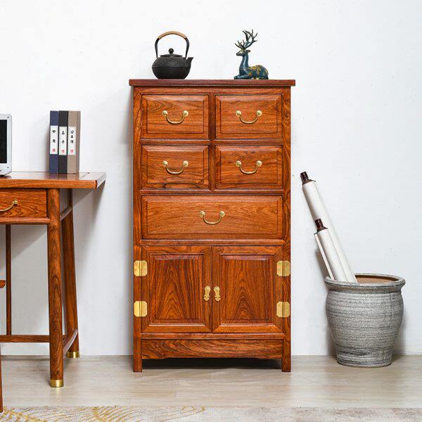 红木家具刺猬紫檀五斗柜收纳全实木储物柜卧室玄关柜花梨木抽屉柜