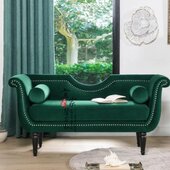 轻奢卧室绒布艺床尾凳简约现代床前凳床边凳长凳北欧有靠背小沙发