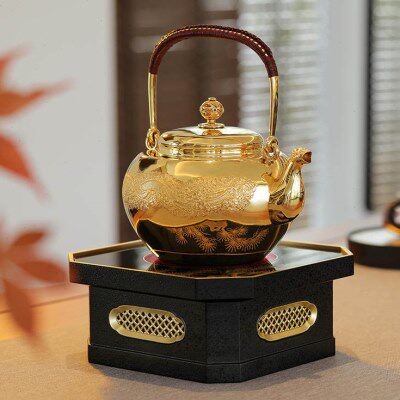 轩铭堂 台湾莺歌烧电陶炉茶炉 静音家用四方金工烧水煮茶器泡茶炉