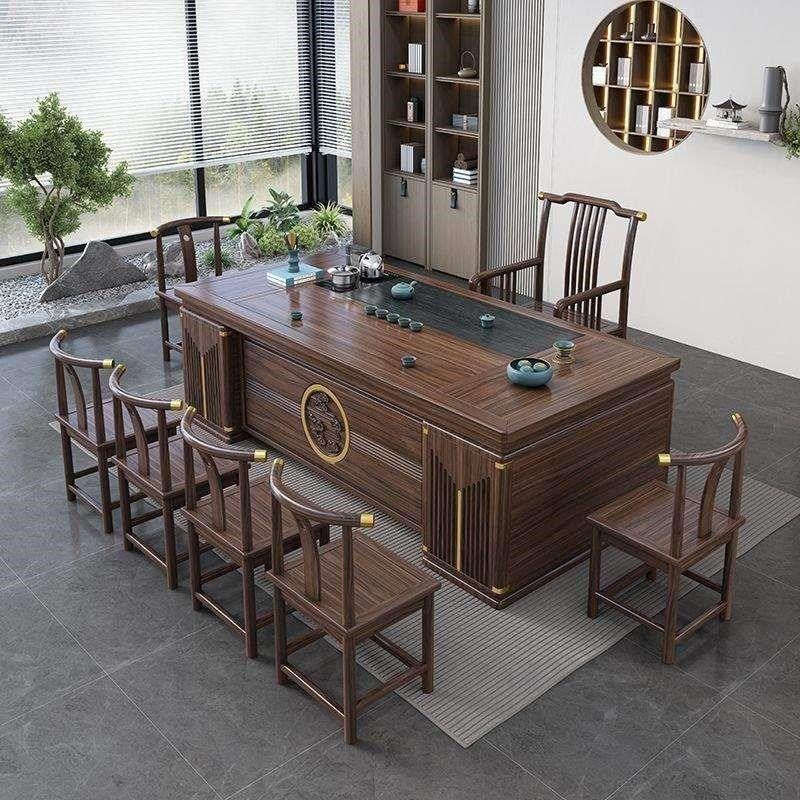 新中式茶桌椅组合一桌五椅实木茶几茶台茶具套装一体办公室喝茶桌,机械设备,制鞋机械,淘宝优惠券,粉丝福利购,淘宝优惠卷