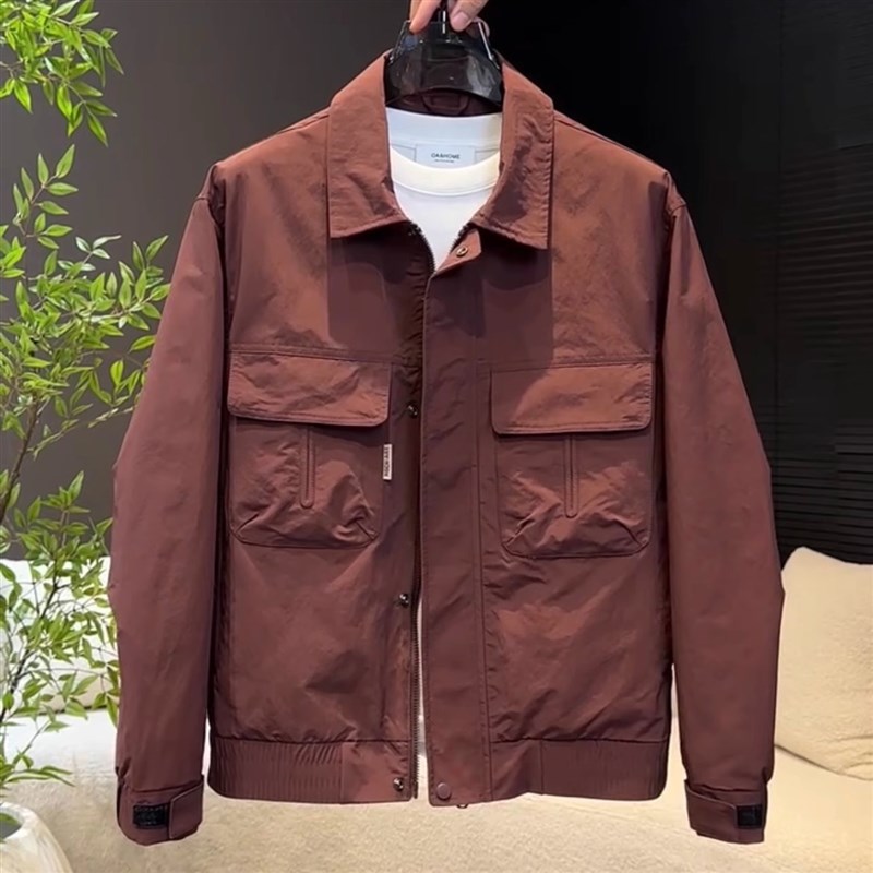 翻领外套男士轻熟风春装上衣服2025新款潮流修身行政夹克男款衣服图片