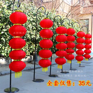 新款婚庆道具中式弯钩路引婚庆现场路引五连串灯笼挂钩婚礼摆件