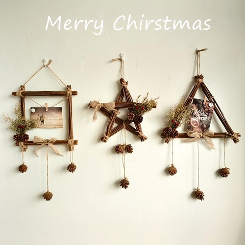 森系圣诞节创意DIY树枝墙挂挂饰家居商场幼儿园橱窗墙面装饰布置