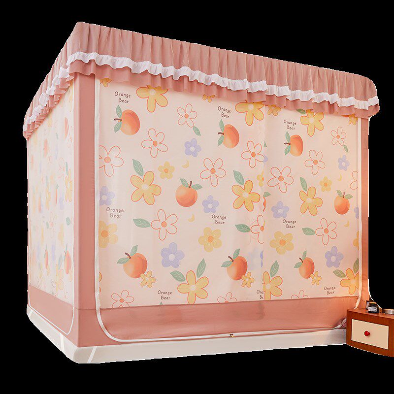 遮光拉链方蚊帐双层布帘一体式防摔尘风全封闭床幔1.8m蒙古包家用,床上用品,蚊帐,淘宝优惠券,粉丝福利购,淘宝优惠卷