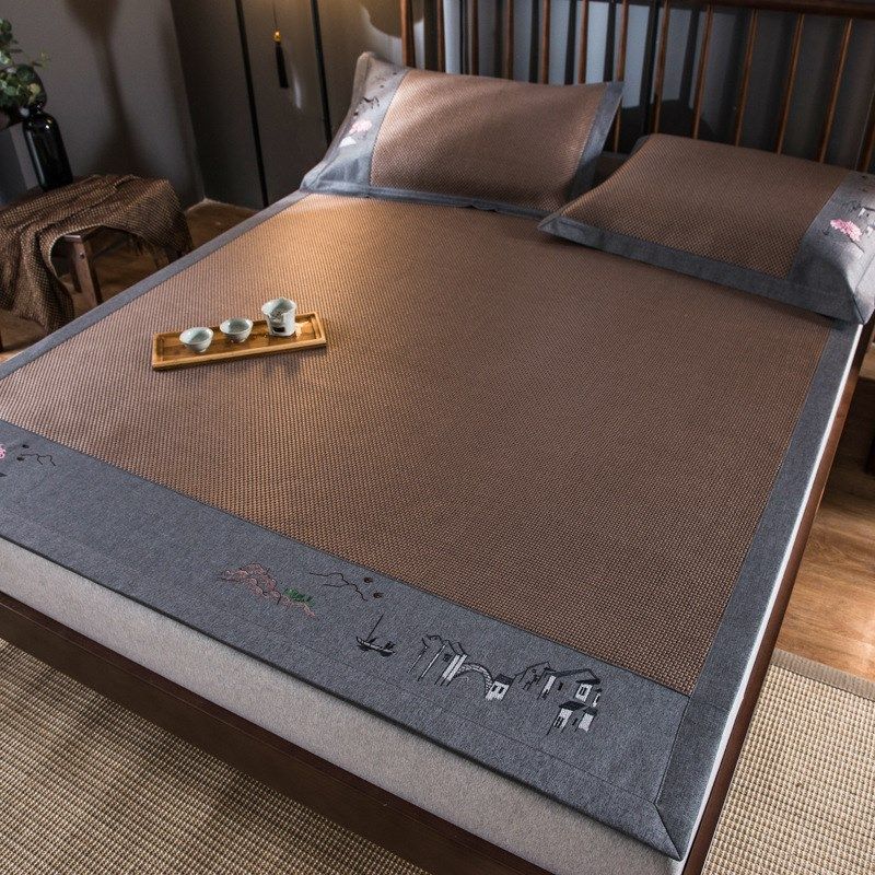 加厚高端冰藤席三件套冰丝凉席折叠软式1.5m空调席双人1.8m软席子,床上用品,藤席,淘宝优惠券,粉丝福利购,淘宝优惠卷