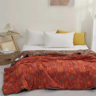 百福被子冬被纯棉空调被母婴A类双层纱布大豆被秋冬大红春秋被子