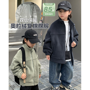 源源家童装2023新款冬装儿童加绒外套男童棉服宝宝棉衣上衣洋派潮