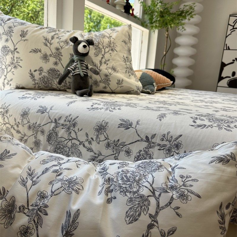 法式复古风小碎花全纯棉床笠床单单件1.35m保护套宿舍床罩田园风,床上用品,床单,淘宝优惠券,粉丝福利购,淘宝优惠卷