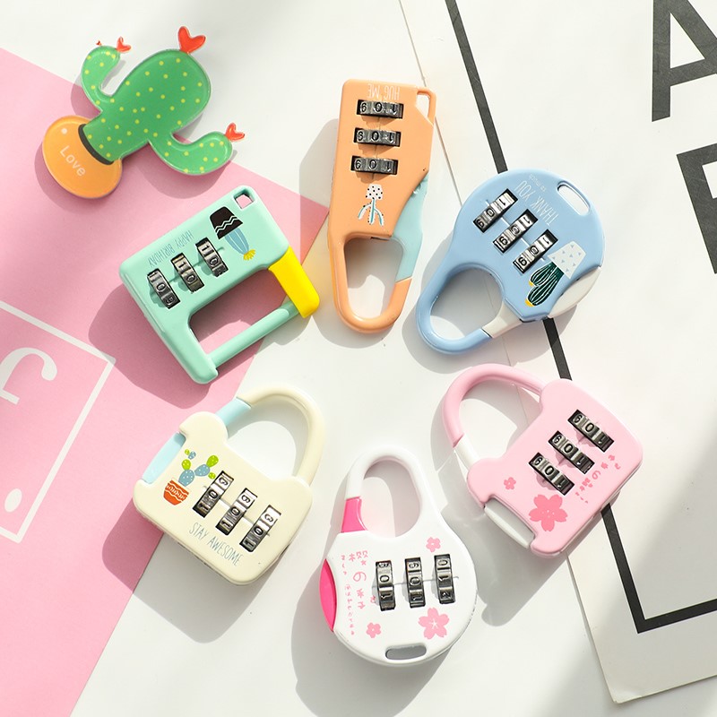 学生宿舍健身房柜子柜p锁密码锁挂锁小型迷你行李箱背包家用门挂