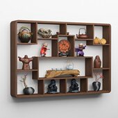 博古架多宝阁现代简约新中式 客厅实木置物架茶具茶壶摆件酒柜架