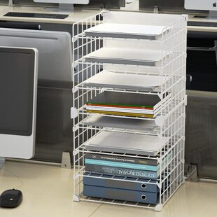 A4分层文件架子落地桌面下的收纳架多层办公室书桌书架桌上置物架