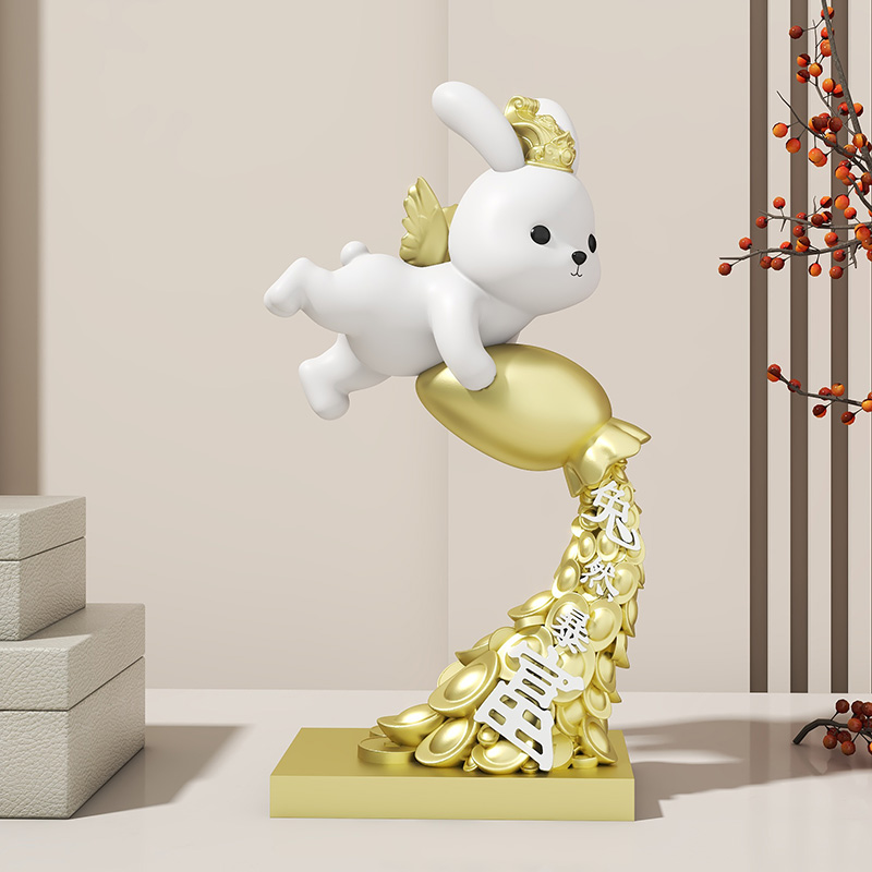 客厅创意兔子摆件家居装饰品玄关B酒柜电视柜前台乔迁新居之喜礼