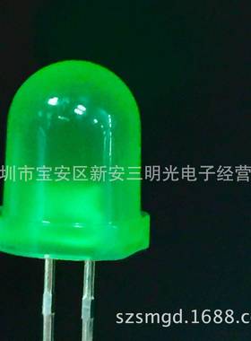 LED直插10mm圆头灯珠绿发翠绿F10绿色高亮led灯珠发光二极管