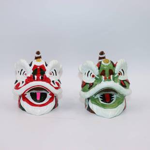 新中式醒狮摆件国潮舞狮子狮头工艺品样板间儿童房家居桌面小装饰