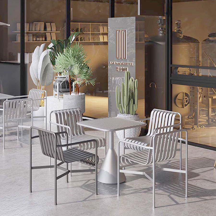 网红现代户外金属桌椅时尚简约庭院阳台室外桌椅新款休闲铁艺桌椅