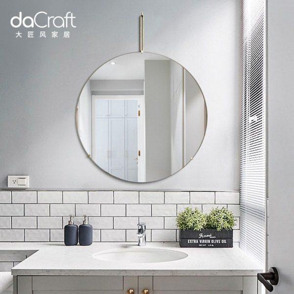 大匠风北欧化妆镜浴室卫生间简约梳妆台圆形创意挂墙式洗手台镜子,家居饰品,壁饰,淘宝优惠券,粉丝福利购,淘宝优惠卷