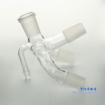 真空三叉接管19/24/29#标准磨砂口三尾接受管实验室玻璃仪器转接