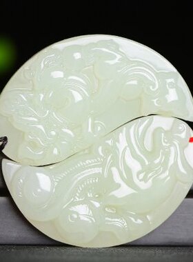 定情信物和田玉白玉吊坠情侣款一对龙凤玉佩兄弟姐妹男士女款玉坠