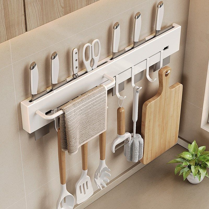 厨房刀架置物架 免打孔家用壁挂式刀具收纳架不锈钢刀座 挂钩挂杆,厨房/烹饪用具,刀架,淘宝优惠券,粉丝福利购,淘宝优惠卷