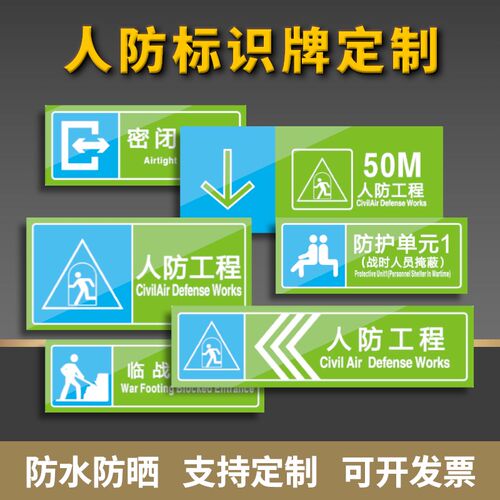 人防标识牌防空地下室应急掩蔽场所警示牌出入口人防指示牌定制