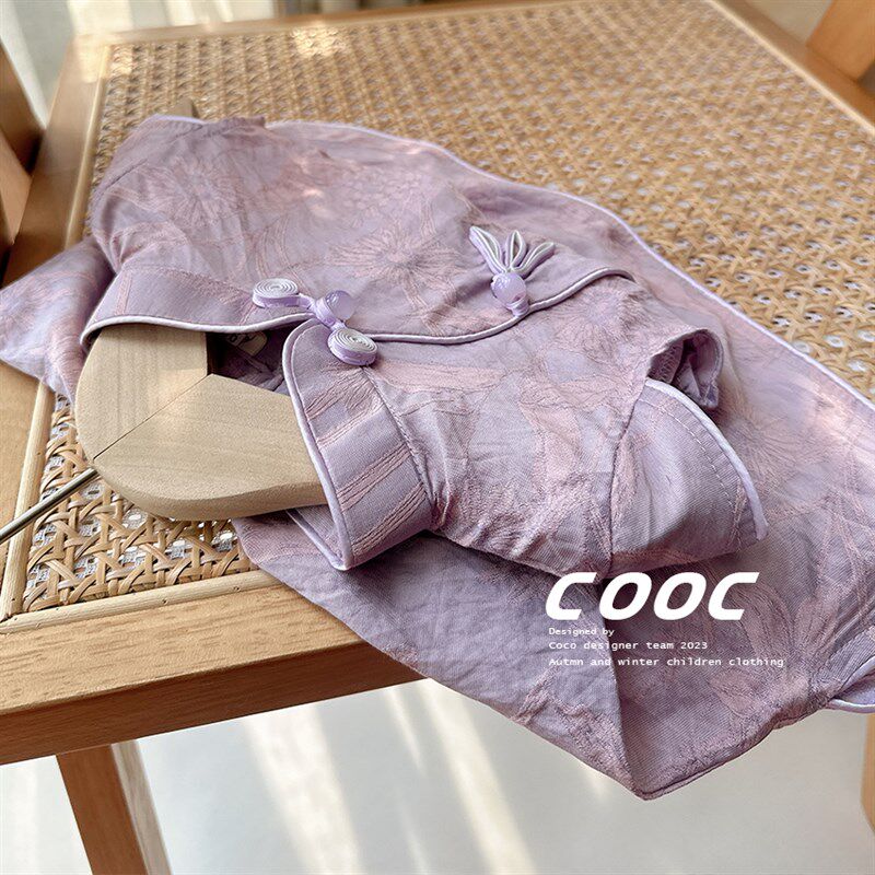 2024春夏新款女童旗袍小女孩洋气中国风清新洋气古风连衣裙女宝