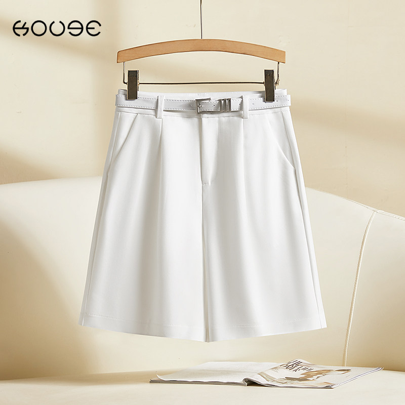 白色西装五分裤女夏季2025新款爆款高腰宽松休闲小个子阔腿裤短裤,女装/女士精品,休闲裤,淘宝优惠券,粉丝福利购,淘宝优惠卷