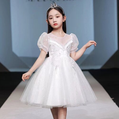 女童礼服公主裙花童蓬蓬裙夏主持人生日裙子小女孩洋气钢琴演出服