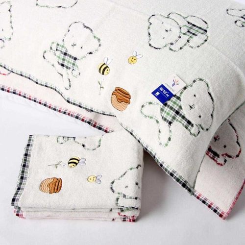 纯棉枕巾一对2条装 绿色2条